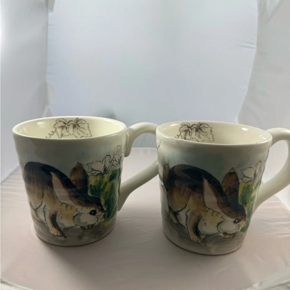 Bunny Coffee Mugs from Maxera Cabbage Bunny Collection - Set of 4